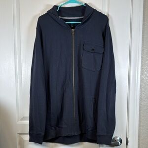 Men’s 1901 Navy Blue Zipper Chest Pocket Sweatshirt Jacket Size 2XL EUC
